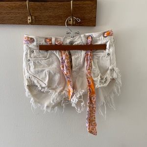 Free people white cut off jean shorts